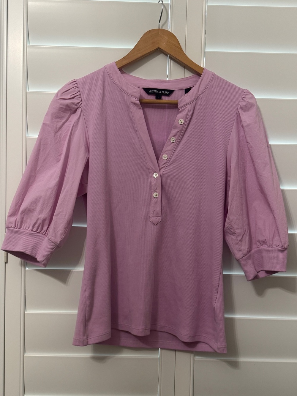 VERONICA BEARD Coralee Orchid Cotton Top - Picture 2 of 13